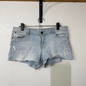 Route 66 Light blue denim shorts with cute white spots